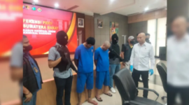 Para pelaku dihadirkan dalam konferensi pers yang digelar Polda Sumbar. [foto: ist]