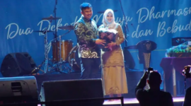 Bupati Sutan Riska sampaikan salam pamit dalam momen HUT ke 21 Kabupaten Dharmasraya. (Foto: Prokopim)