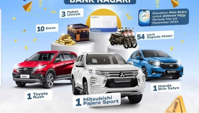 Tangkapan layar klaim kupon undian berhadiah dari Bank Nagari yang diposting sebuah akun medos. (Foto: screenshoot akun fb)