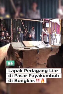 Lapak Pedagang Liar Pasar Payakumbuh Di Bongkar