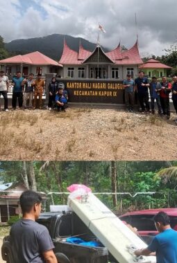 Kunjungan Telkomsel dan Kominfo ke Kenagarian Galugua, Pasang Jaringan Sementara di SMPN 4 Kapur IX