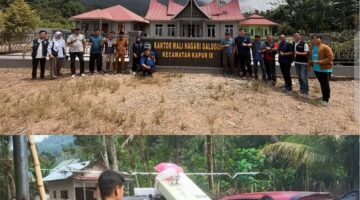 Kunjungan Telkomsel dan Kominfo ke Kenagarian Galugua, Pasang Jaringan Sementara di SMPN 4 Kapur IX