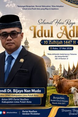 Alia Efendi Dt. Bijayo Nan Mudo: Berkurban Adalah Bentuk Cinta dan Ketaatan kepada Allah SWT