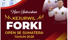 Kejurwil FORKI Open se-Sumatera 2026 Diserbu 60 Kontingen, Lima Puluh Kota Siap Jadi Panggung Karate Regional