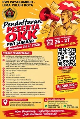 PWI Payakumbuh–Lima Puluh Kota Buka Pendaftaran Peserta OKK PWI Sumbar Angkatan II Tahun 2026