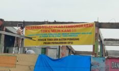 Sengkarut Pasar Blok Barat Payakumbuh Makin Memanas, Pedagang Pasang Spanduk Tolak Pembongkaran