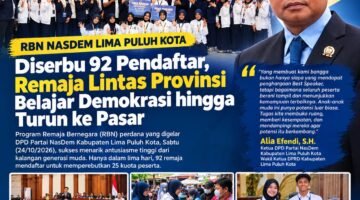 RBN NasDem Lima Puluh Kota Diserbu 92 Pendaftar, Remaja Lintas Provinsi Belajar Demokrasi hingga Turun ke Pasar